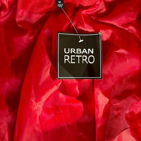 NEW! Urban Retro Red Biker School Casual Full Zip Jacket Size Medium - Picture 6 of 6